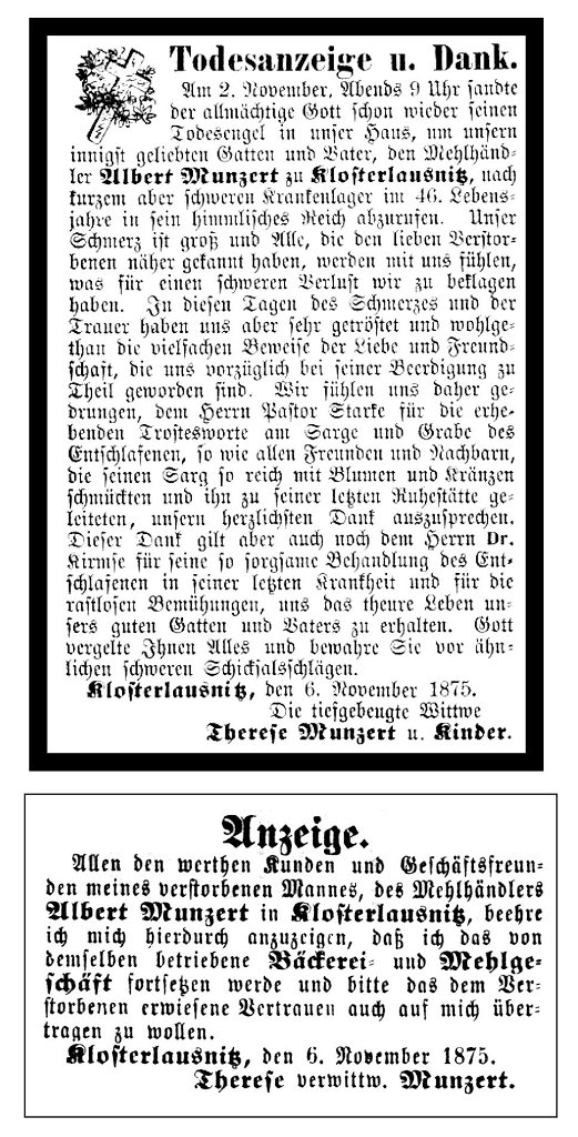 1875-11-06 Kl Trauer Baecker Munzert